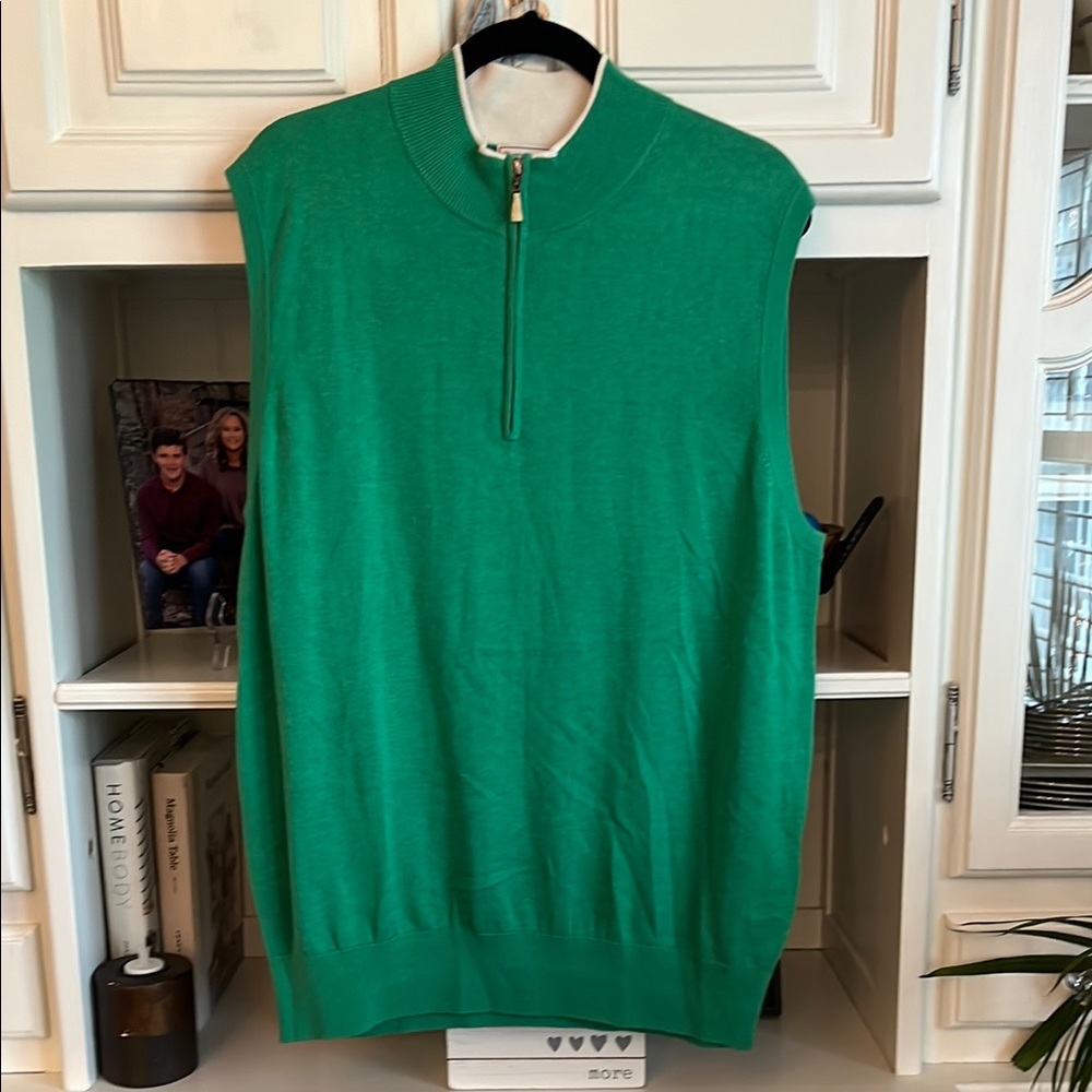 Peter Millar 1/4 zip Green Men's Sweater vest